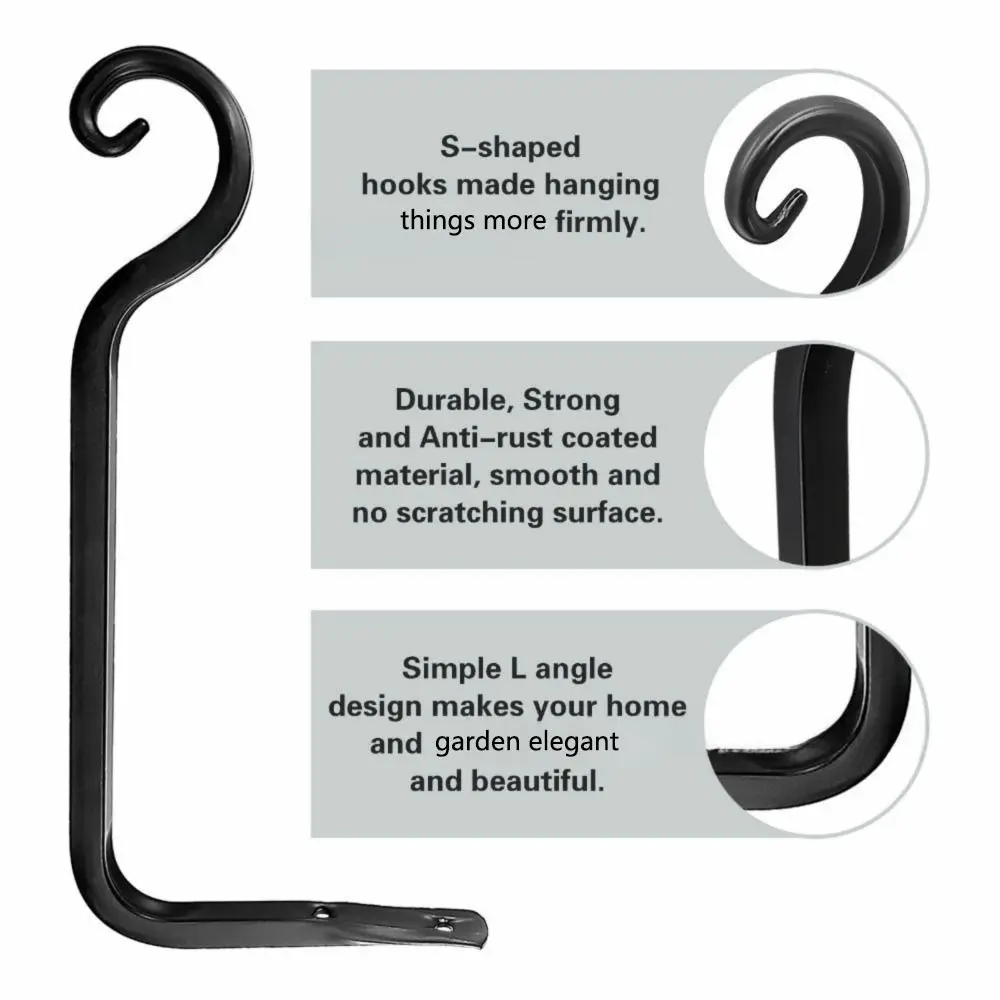 

Handmade Plant Support Hanger Wrought Iron Multi-purpose Wall Plant Holder Large Load Bearing Easy To Install