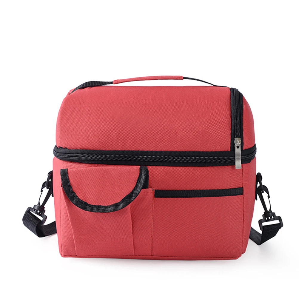 

Insulated Bag Heat Preservation Freshkeeping Lunch Tote Picnic Bento Double Layer Aluminum Foil Waterproof Oxford Cloth Zipper