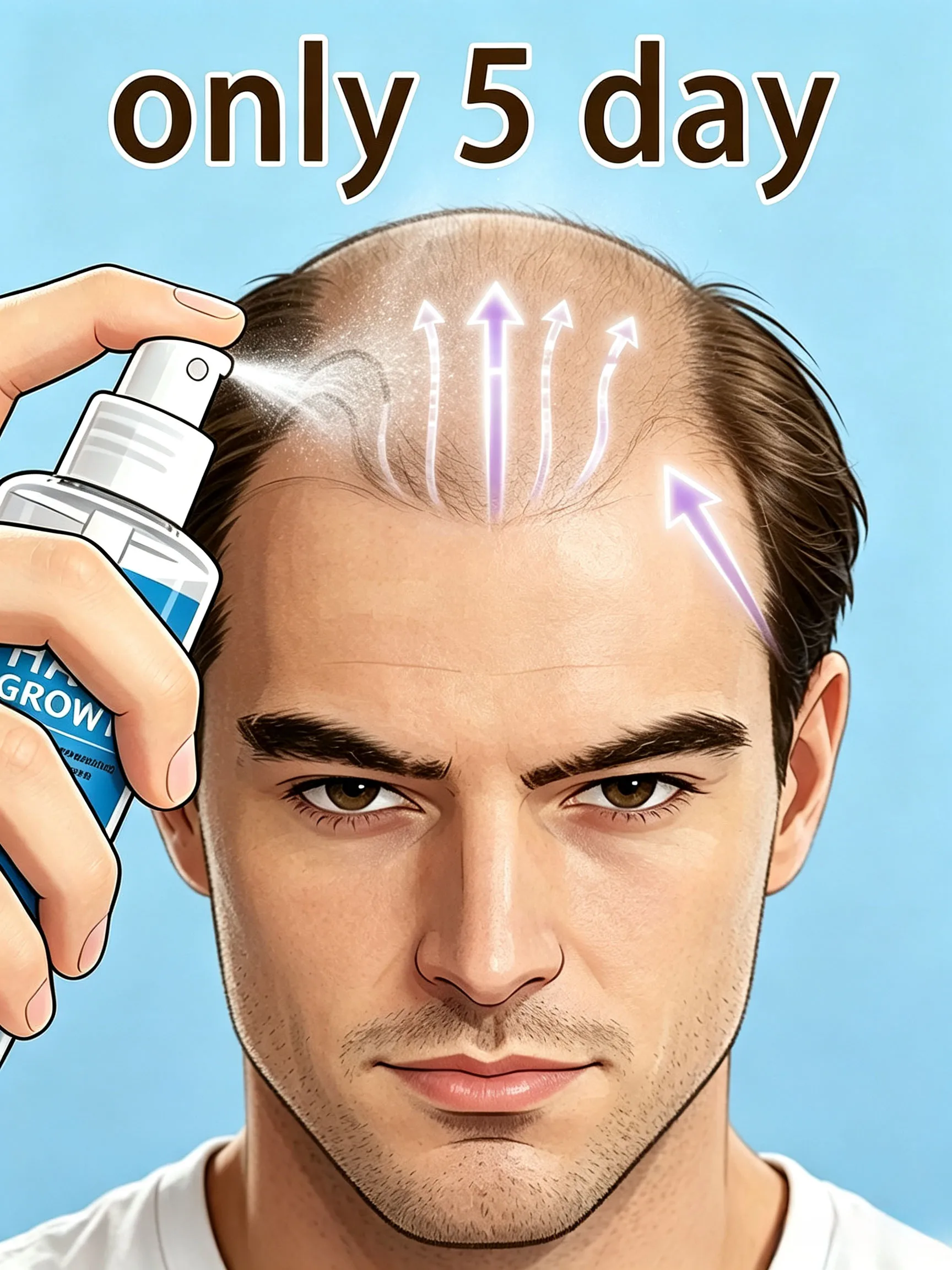 Hair Growth Spray, Anti Hair Loss Scalp Serum, Nourish Thinning Hair, Repair Damaged Scalp for Men & Women 30ml