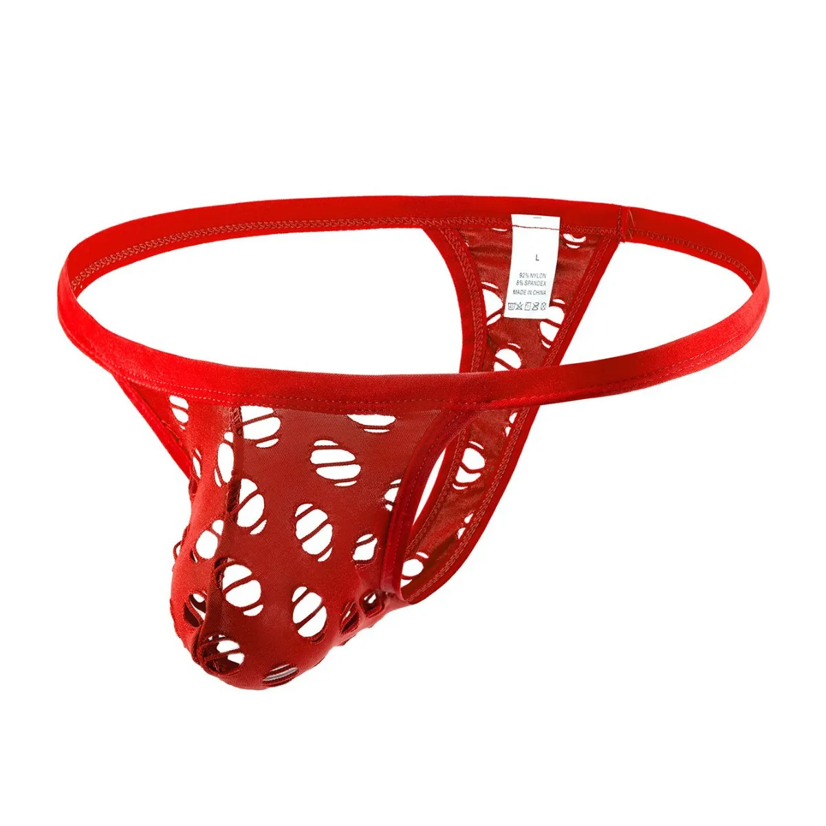 

Men's Bulge Hole Mesh Thong Gays Sexy Low Rise U Pouch Breathable See Through Underwear Sissy Erotic Open Buttocks Daily Panties