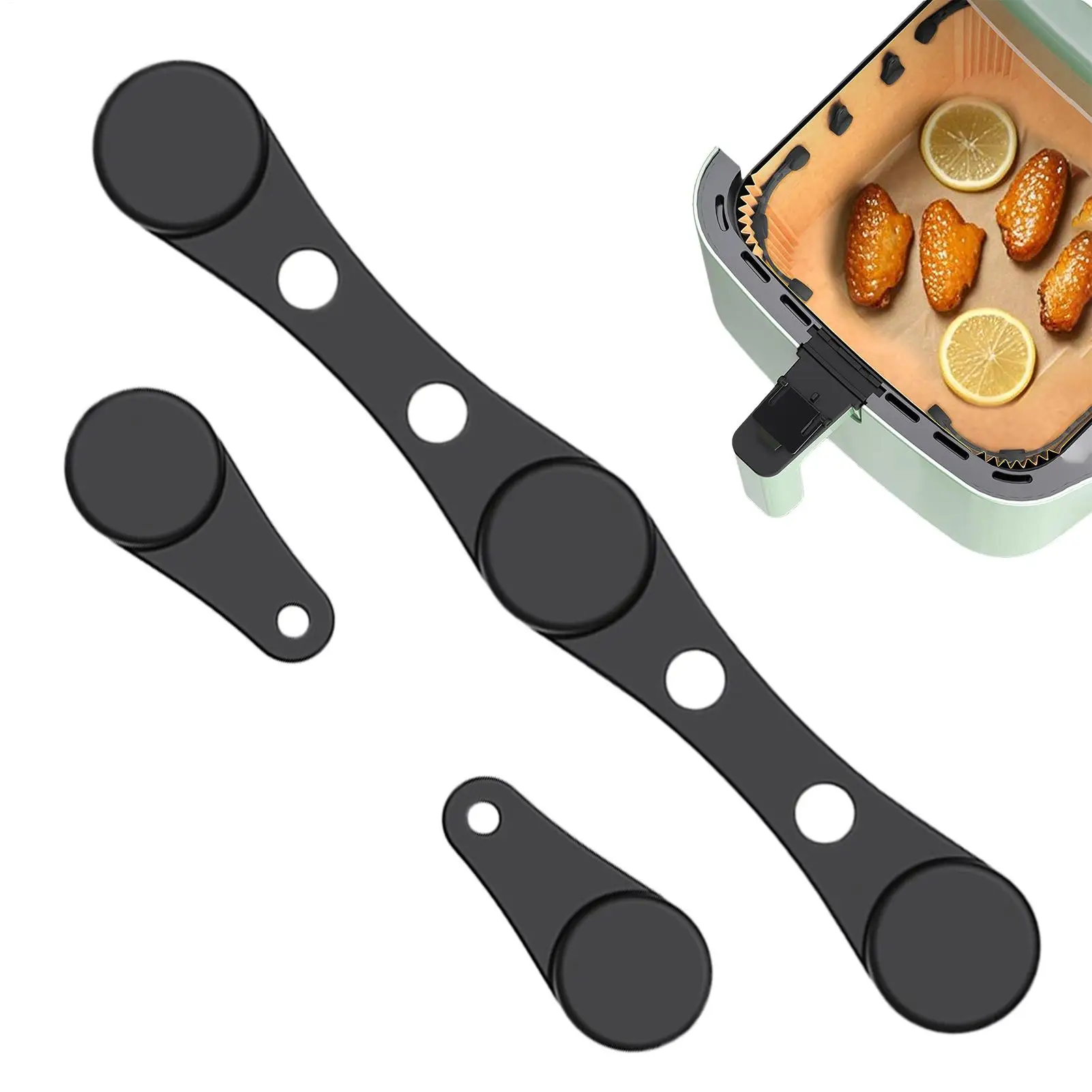 Heißluftfritteusen-Magnet-Silikonverschluss, Backpapier-Fixierungswerkzeug, hochtemperaturbeständiger magnetischer Küchenverschluss, wiederverwendbare Einlagen