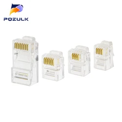 4P4C 6P4C 6P6C 8P8C RJ11 Telephone Modular Plug Jack RJ11 Connector Crystal Head Ethernet Cable Plugs Heads