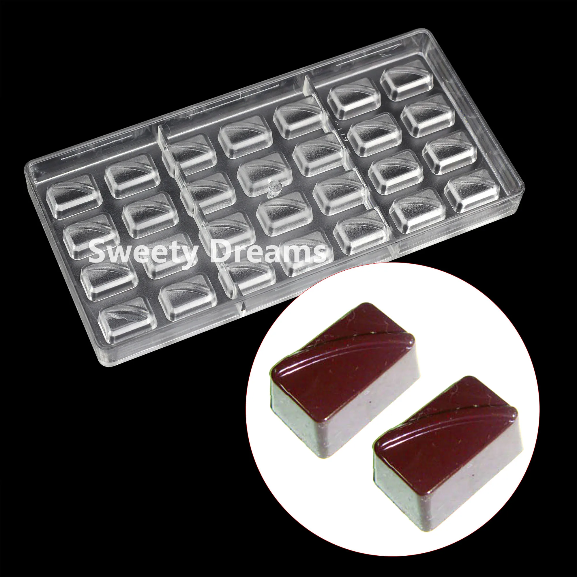 Traditional Rectangle Shapes Polycarbonate Mold For Chocolate Cake Sweets Baking Candy Mould Confectionery Tool Bakeware Dish