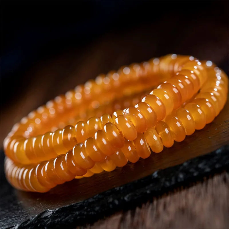 -style [ esoteric] Tibetan gold yak 108 abacus bracelet, collectible prayer beads, authentic cow horn B