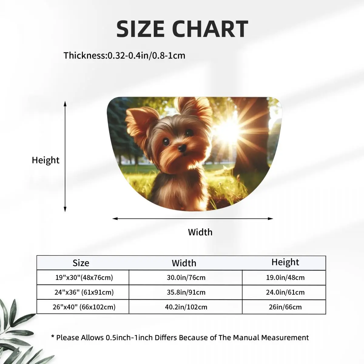 Yorkshire Terrier Dog Yorkie Lover Half Round Doormat Non Slip Bathroom Mat Absorbent Floor Carpet for Laundry Room Bathroom