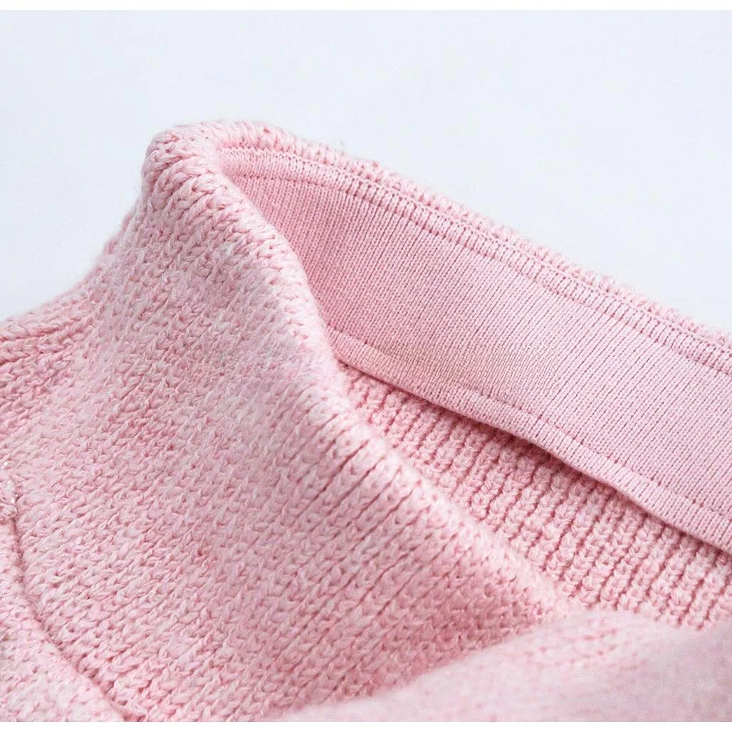 

Pink Vertical Stripe Knitted Set 8A SP24 Autumn Elegance Small Fraance Sle Top ort Skirt Faionable Women's Ensemble