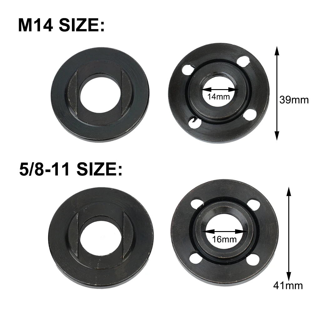 موضوع شفة الجوز 2 قطعة/المجموعة M14 + 2 قطعة/المجموعة 5/8-11 2x/kit M14 + 2x/kit 5/8-11 قفل أدوات كهربائية معدنية مجموعة حار جديد لطيف