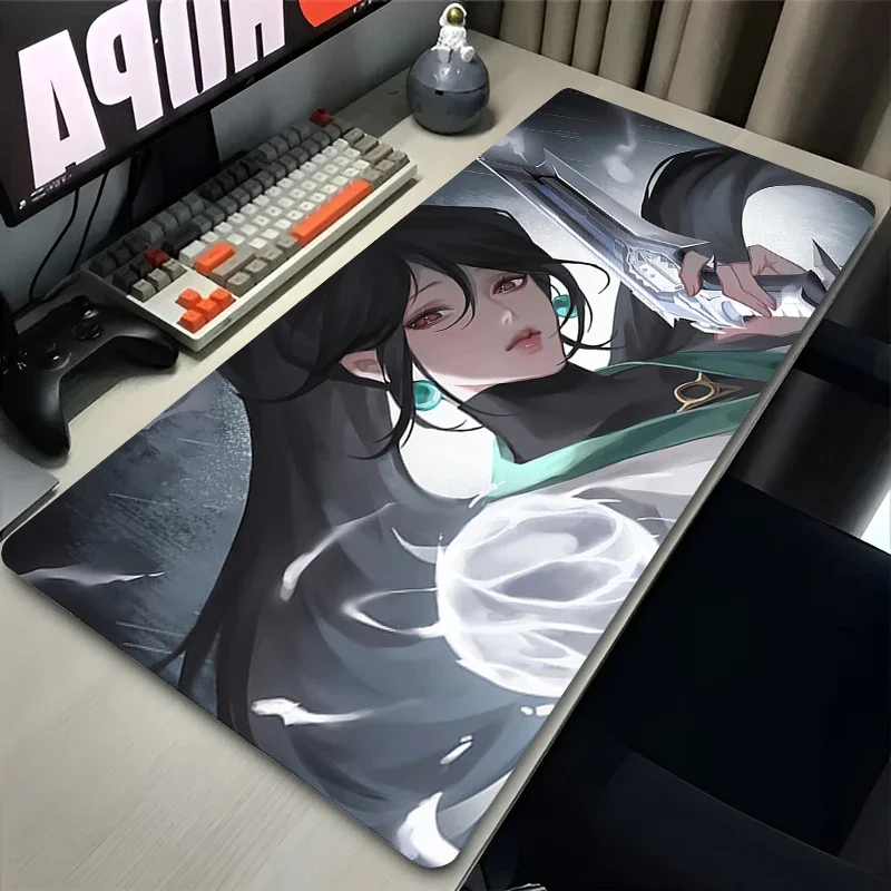 Valorant حكيم ماوس الوسادة كمبيوتر محمول مثير أنيمي فتاة ماوس XXL Kawaii الثعلب تمديد حصيرة مكتبية ملحقات ألعاب الكمبيوتر لينة لوحة المفاتيح البساط #2