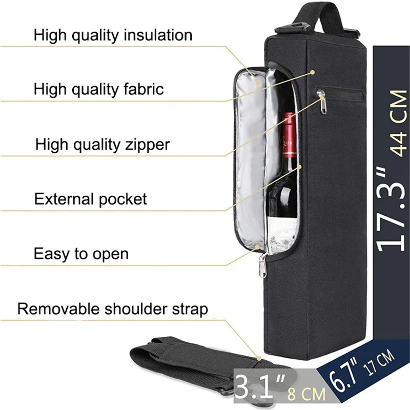 Black Golf Cooler Bag Wine Beer Drinks Ice bag Outdoor Sports Refrigerated bag Oxford Cloth Thermal Insulated Drink Carrier