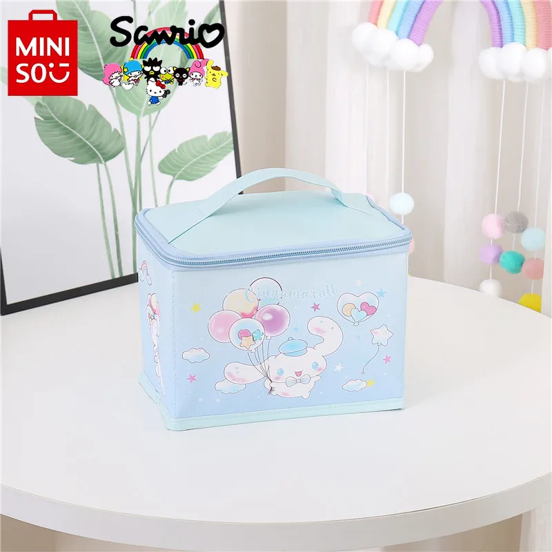 Miniso Sanrio-Bolsa de maquillaje para mujer, bolso de lavado de alta calidad, informal, de dibujos animados, de gran capacidad, de almacenamiento