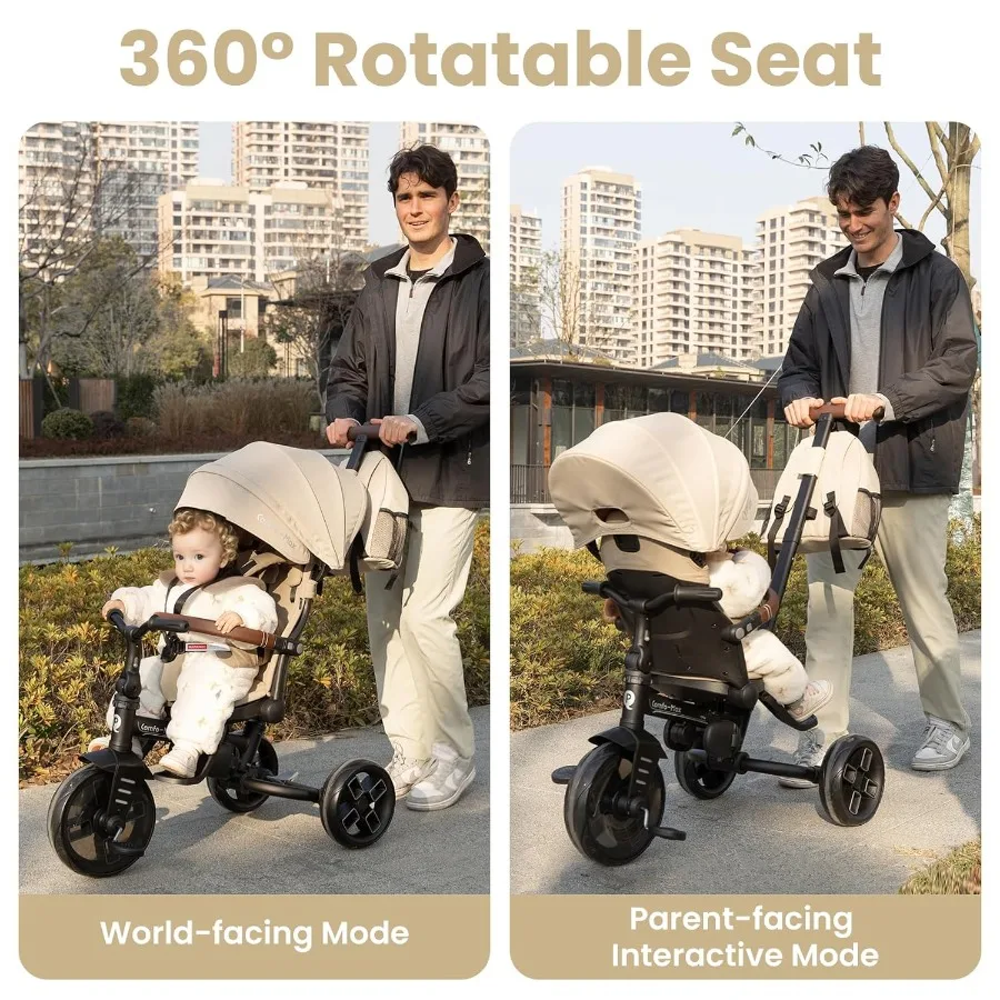 Toddler Bike Stroller for Baby 10 Months to 6 Years Old 8-in-1 Foldable Stroller Bike for Toddlers 3-5 Boys and Girls Gifts Tri