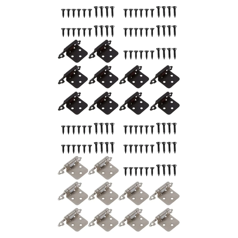 10pcs Cabinet Hinges Durable Metal Cupboard Hinges Self Closing Hinges Furniture Hardware Simple Installs for Hinges Dropship