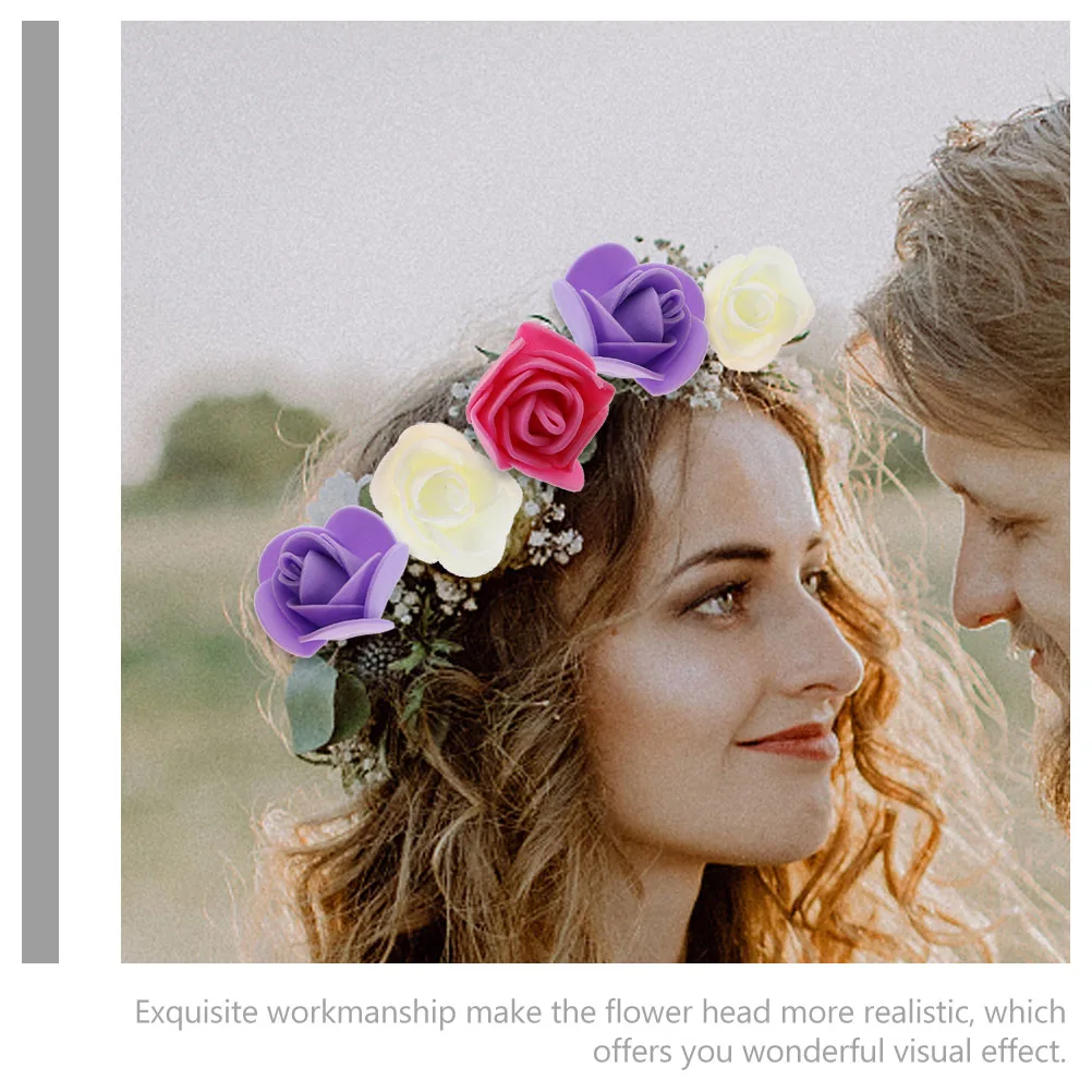 

100Pcs Fake Rose Flowers for Crafts DIY Home Wedding Decoration Bulk Artificial Roses Simulation Flower Props Craft Material