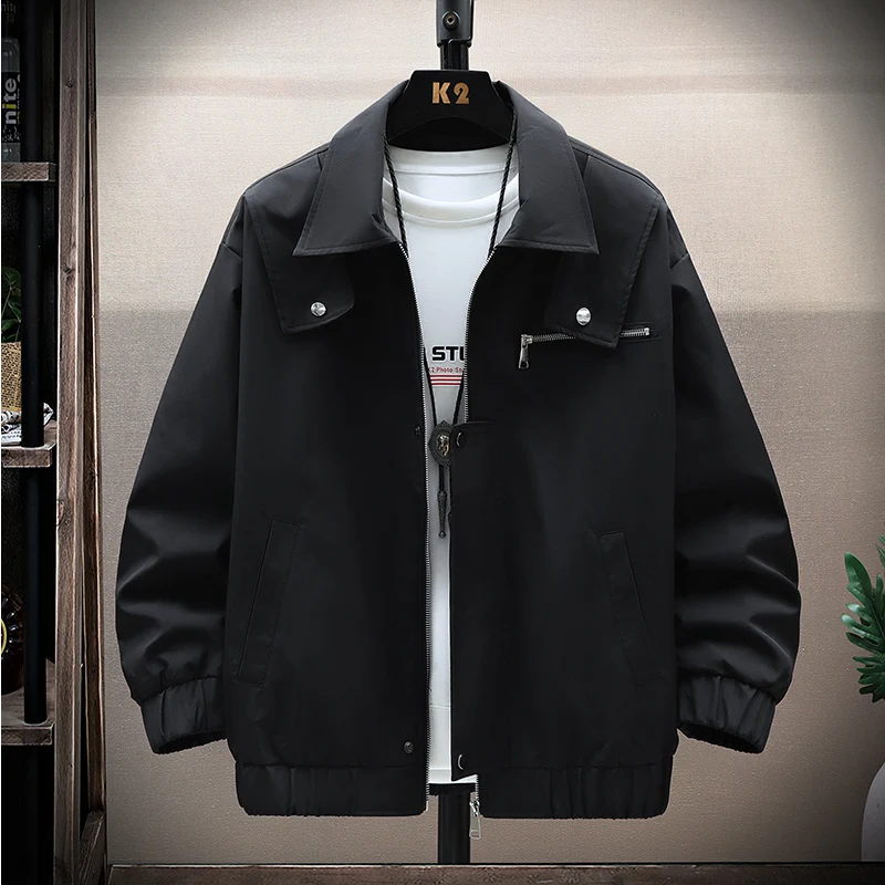 2026 New Jacket Three-dimensional Spring American Trendy Jacket Men's Loose Breathable Lapel zipper Jacket M-4XL