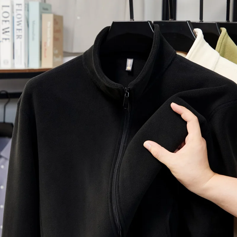 

Outdoor Sports Breathable Comfortable Men's Jacket Fashionable Solid Color Jacket Warm Spring Autumn Fleece Cotton-padded Jacket