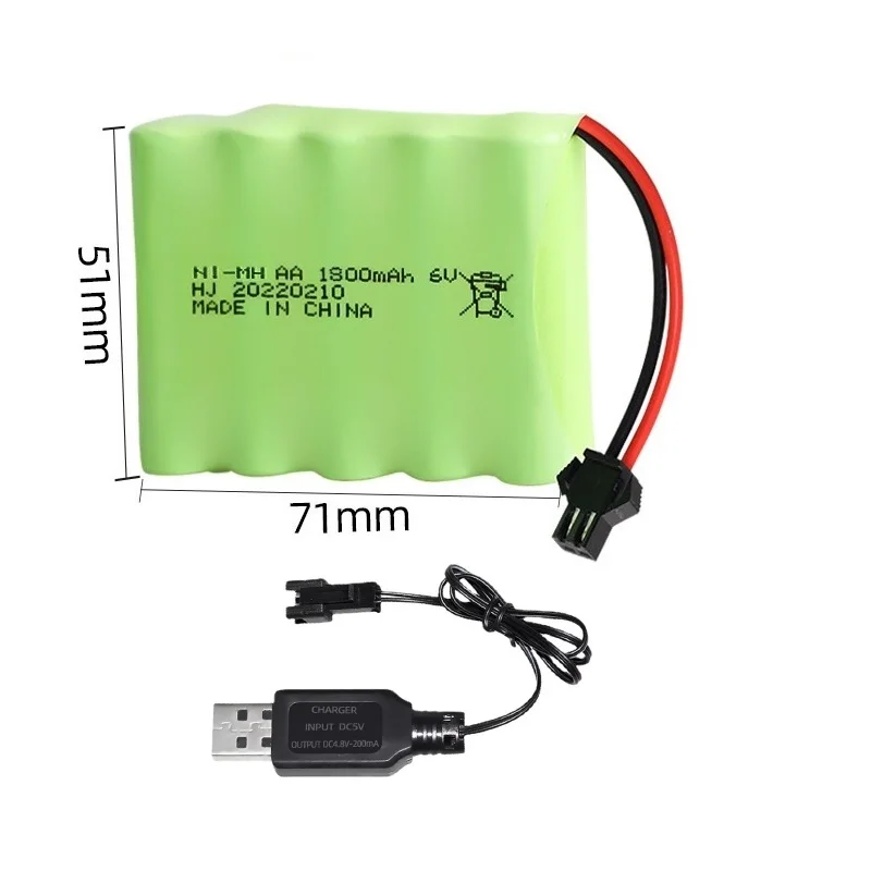 6v 1800mAh NiMH battery SM/JST/ Tamiya/6V USB for R/C toys stunt cars R/C truck R/C boat R/C tank remote controlled vehicle