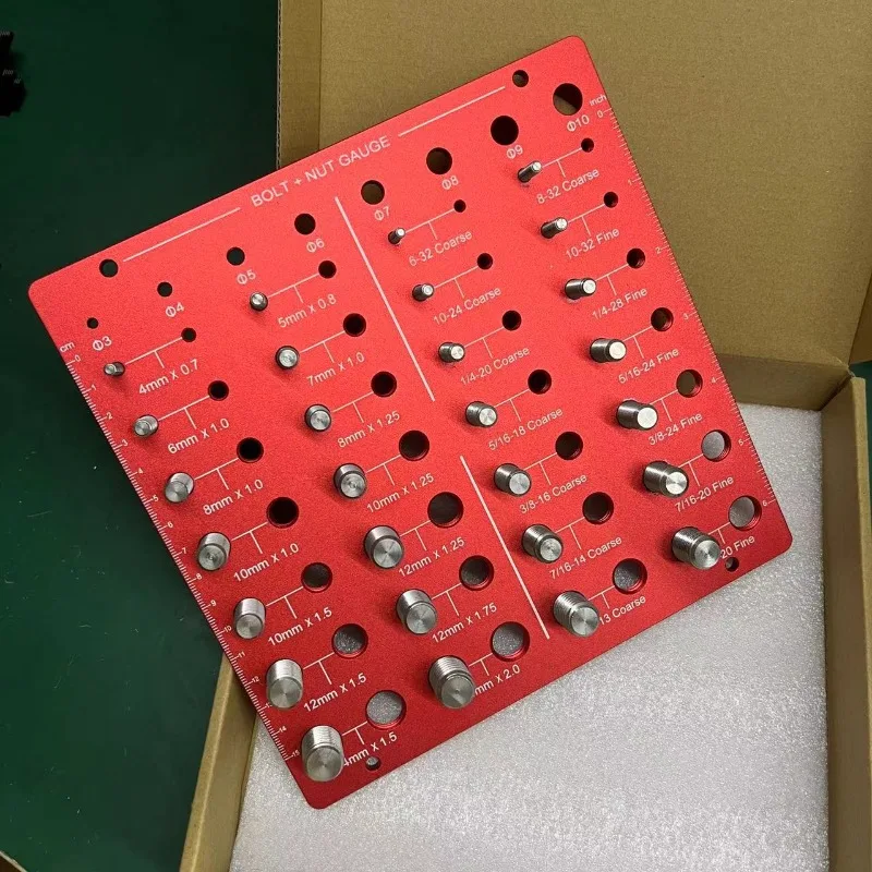 Screw Gauge Nut Thread Checker Metric Inch Thread Measuring Tool For Fastener Size Inspection Mechanical Workshop DIY Accessory