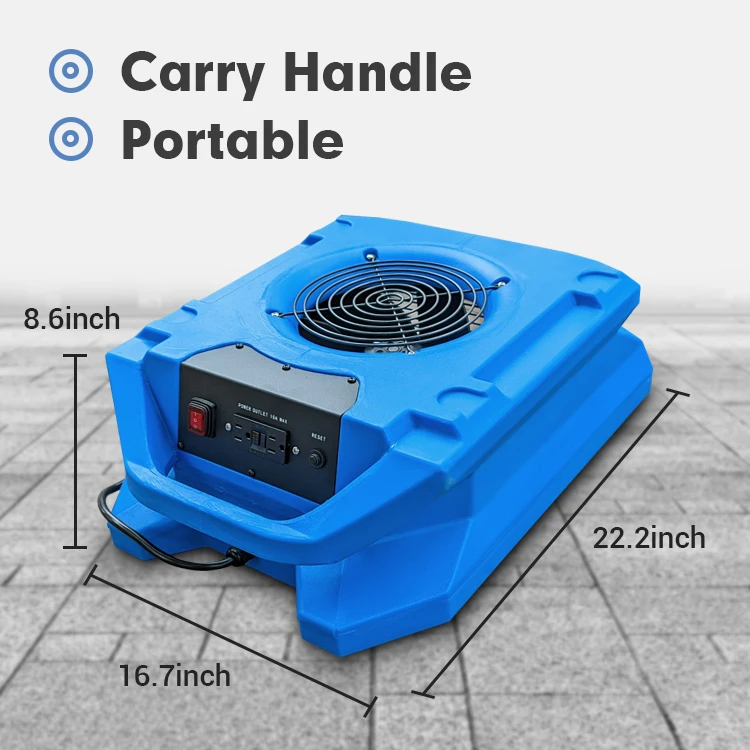 Compact Powerful Air Flow Roto Molded Air Blower Electric Water Damage Restoration Floor Dryer Low Profile Air Mover