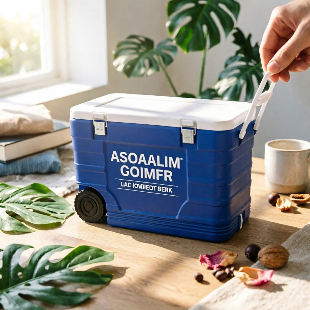 Cooler Box with Ice Pack Heavy-Duty Insulated Cooler Cool Box with Lid Food-Safe Safe Icebox Easy to Carry for Campers, Camping