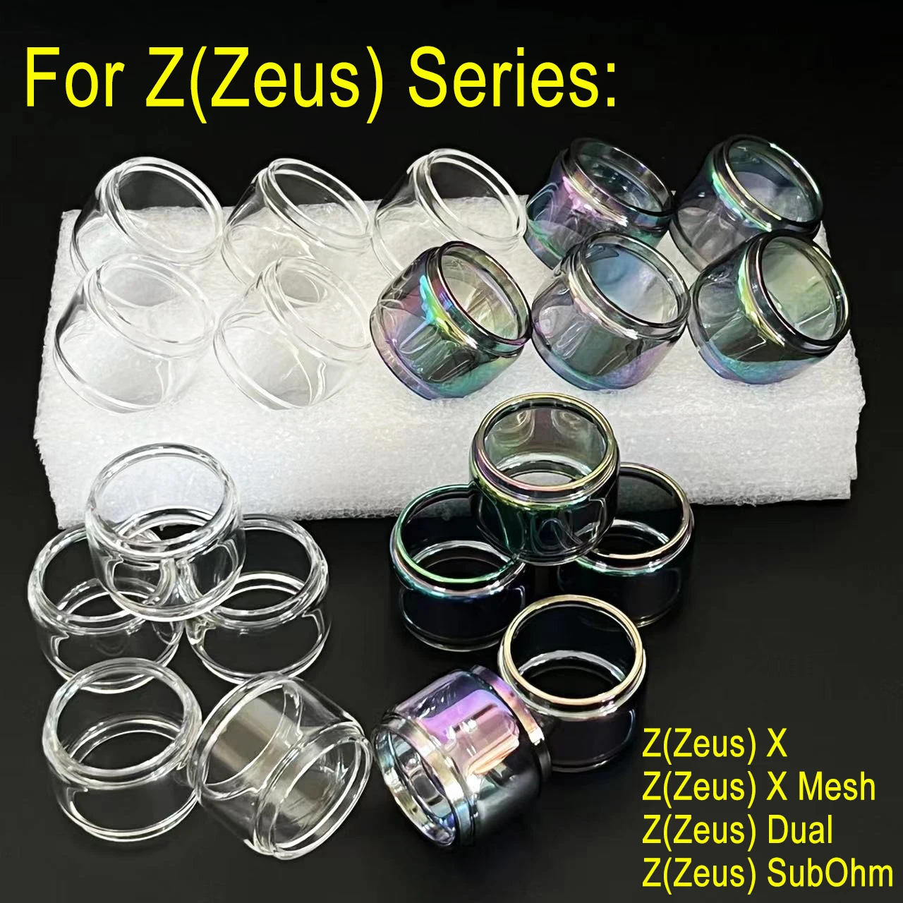 

10PCS Bubble/Fat/Bulb Replacement Glass Tube Transparent/Rainbow For ZX/Z/Zeus X/SubOhm/Dual/II/Mesh Glass Decorations