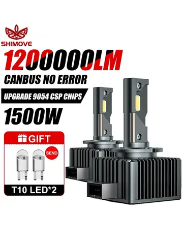 D1S D3S LED 헤드라이트 1:1 자동차 램프 제논 HID D2S D4S D8S D1R D2R D3R 터보 1200000 LM 자동 전구 양면 CSP 칩 6000K ﻿