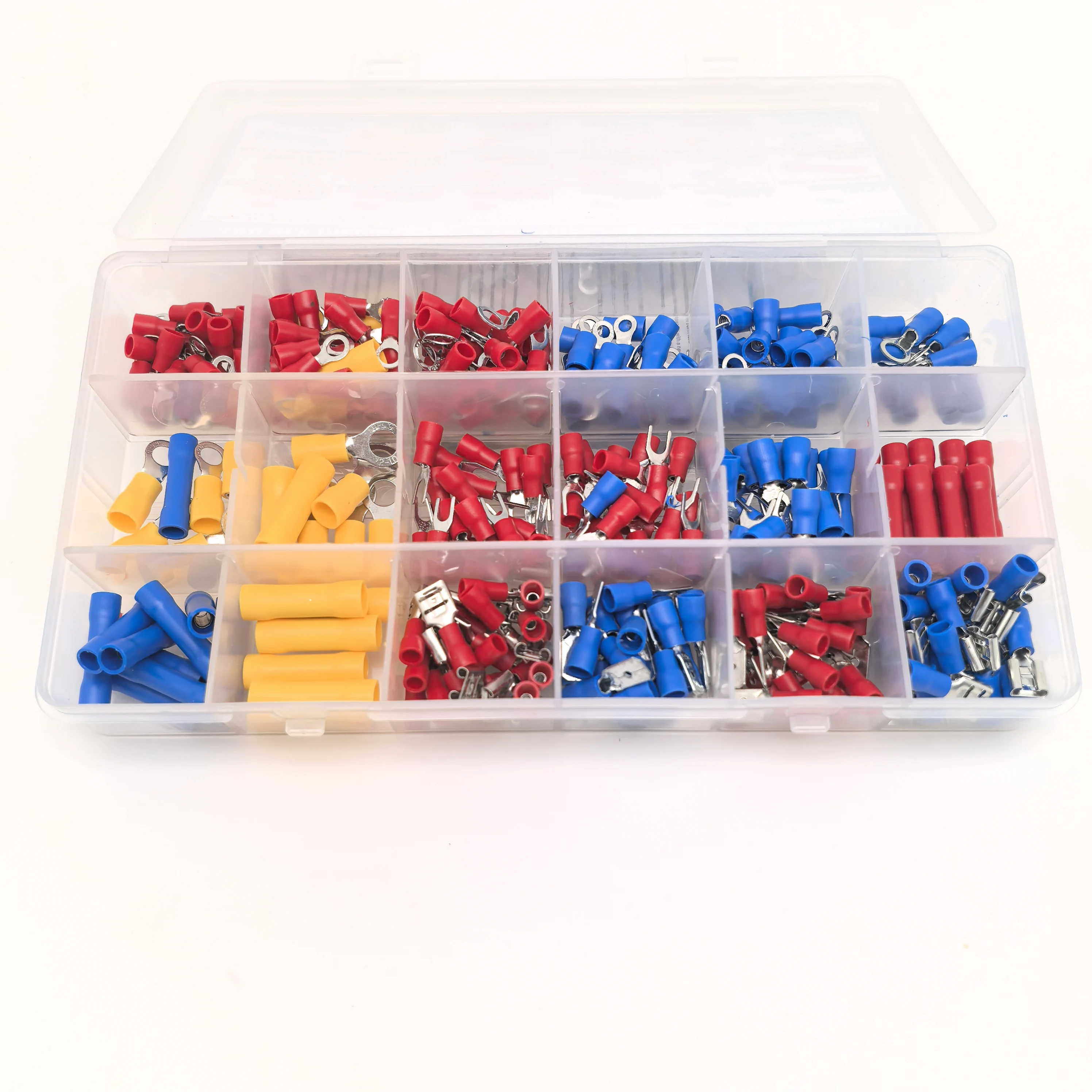 Terminale per pressa a freddo da 300 pezzi OT/UT Terminale a forcella rotonda a forcella Connettore per cavo automobilistico in scatola