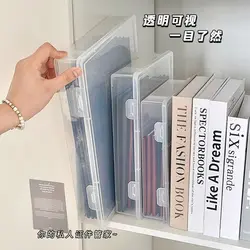 Plastic Document Organizer Organized Clear Square Shape Storage Box A4 Organizing Box With Buckles Certificate File Storage Case