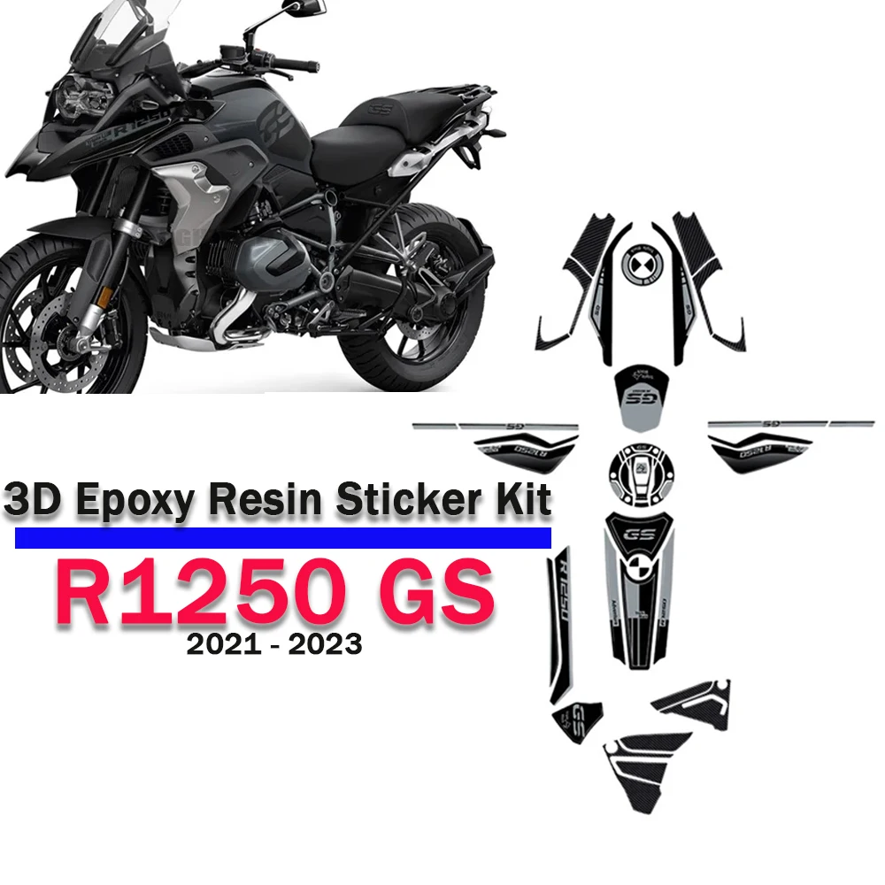 

For BMW R1250 GS Adventure Triple Black 3D Resin Epoxy Stickers Protection Kit R 1250 GS adventure Anti Scratch Tank Pad Decal