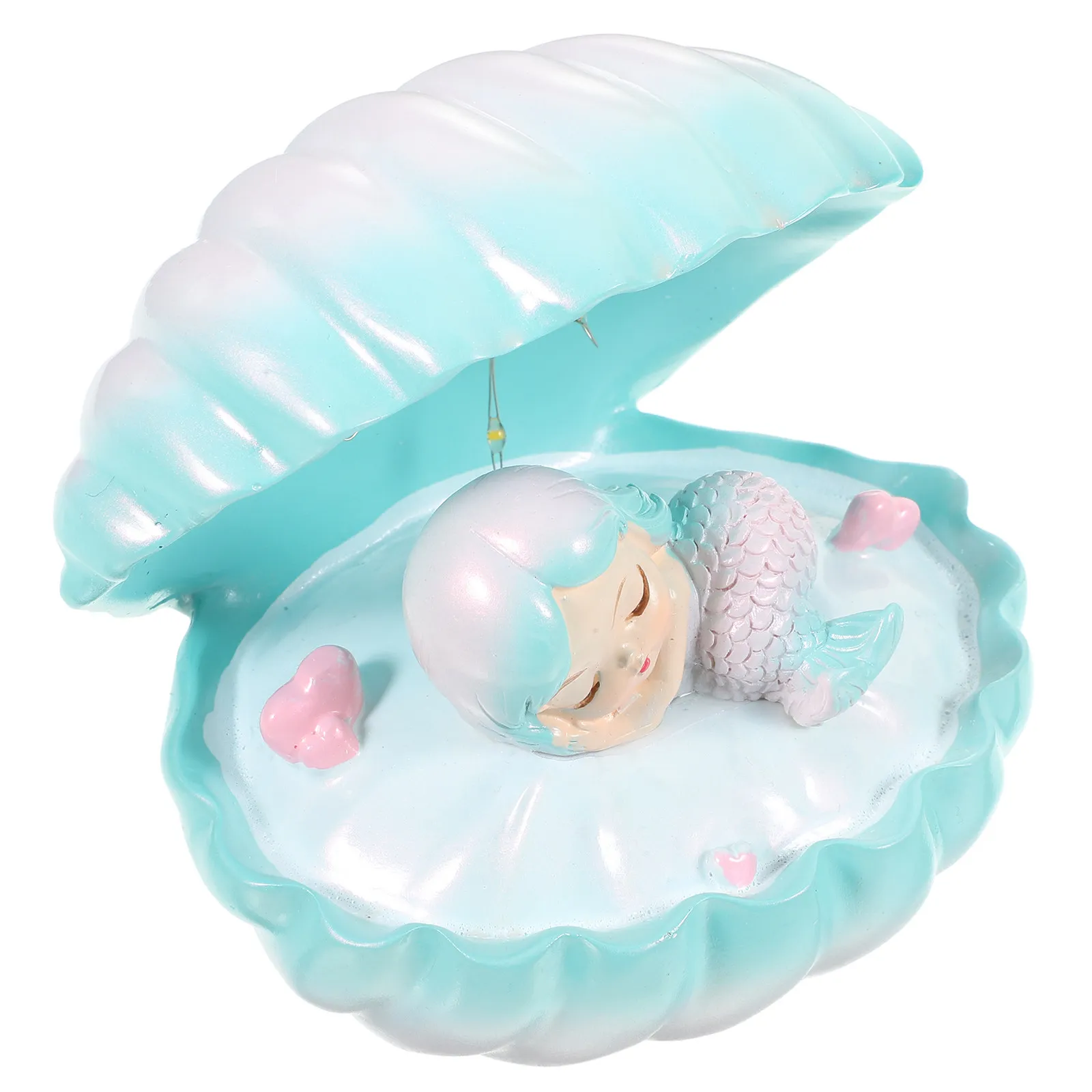 Mermaid LED Night Light Shell Table Lamp Compact Size Soft Eye Protection Light Decorative Bedroom Night Lamp for Bedside