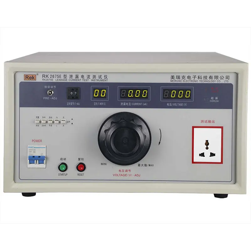 Rek RK2675E Leakage Current Tester Transformer Capacity 5000VA, Voltage 0-250V, Current 0-20mA, Accuracy 5%