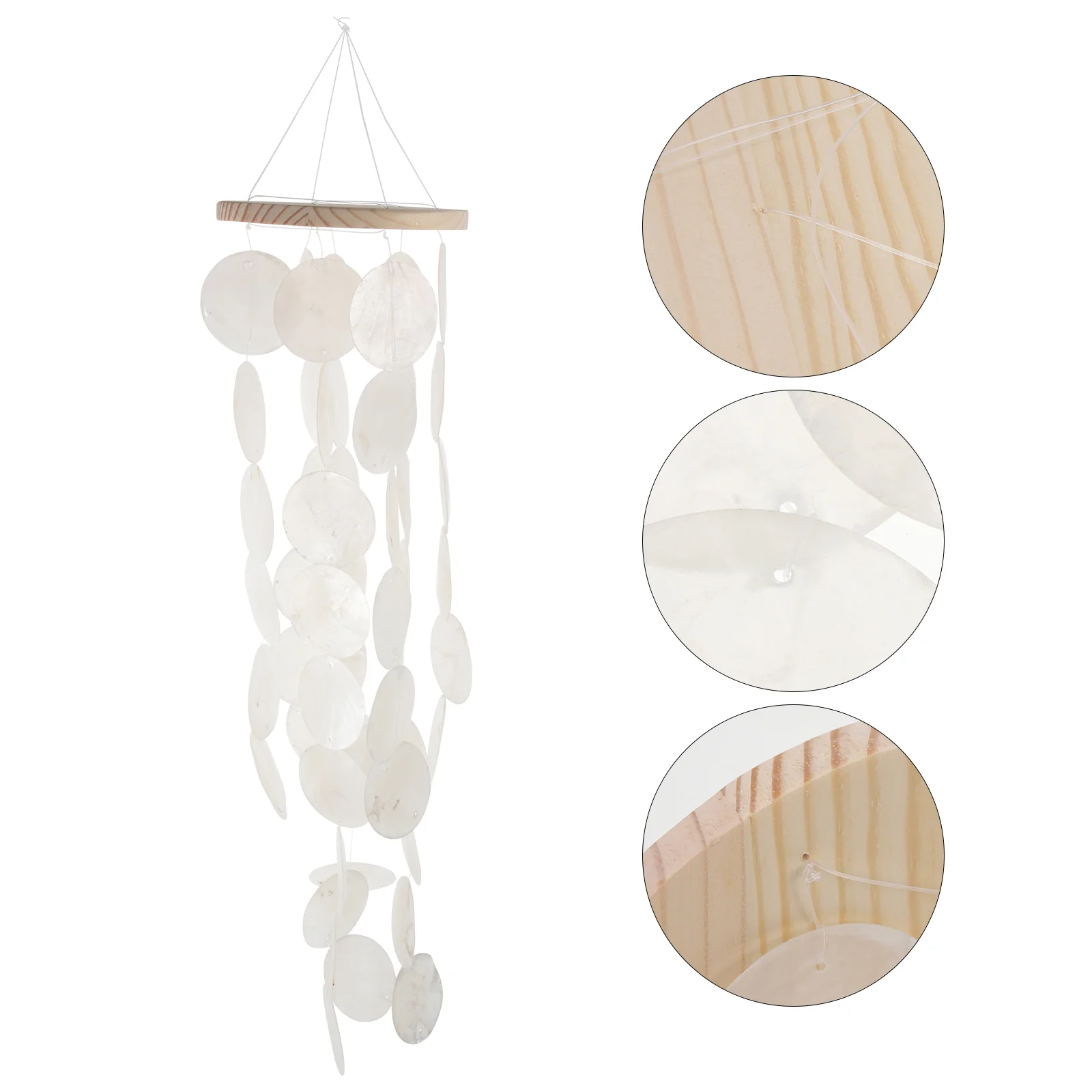 Mirror Shell Wind Chimes Home Hanging Decor Sympathy Gift Outdoor Decoration Patio Manual