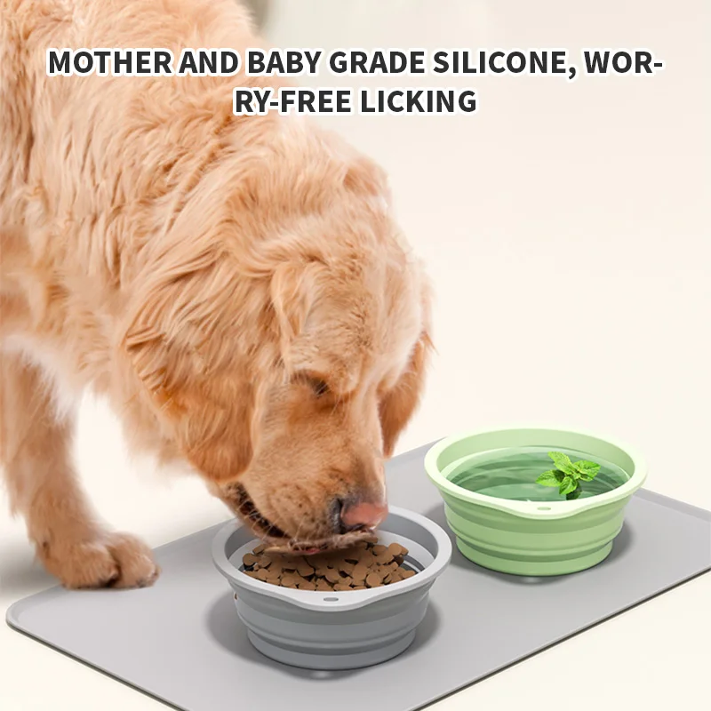 Collapsible Silicone Dog Bowl,Foldable Expandable Cup Dish for Small Pet Cat Food Water Feeding Portable Travel Bowl view 3