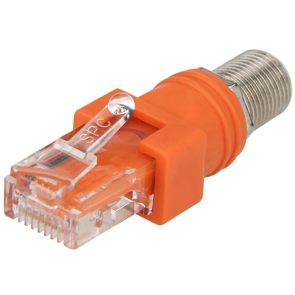 Adaptador coaxial para ethernet, conversor coaxial rf f fêmea para rj45 macho de 4 pacotes para testador de linha