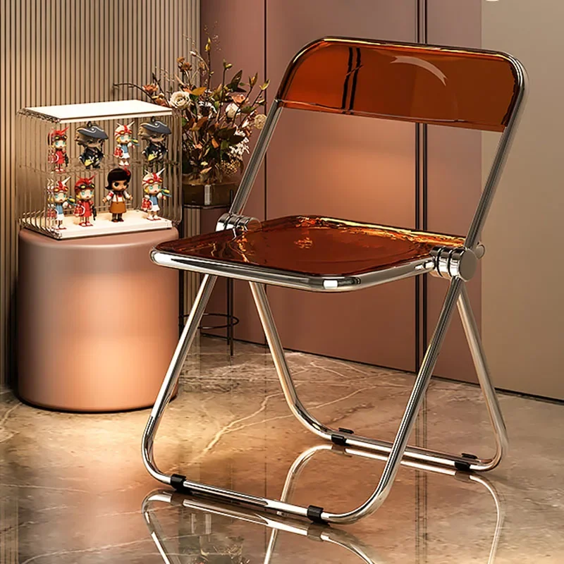 

Nordic Mobile Metal Chair Living Room Computer Beach Acrylic Gamer Elegant Dining Chairs Relax Sillas De Cocina Home Furniture