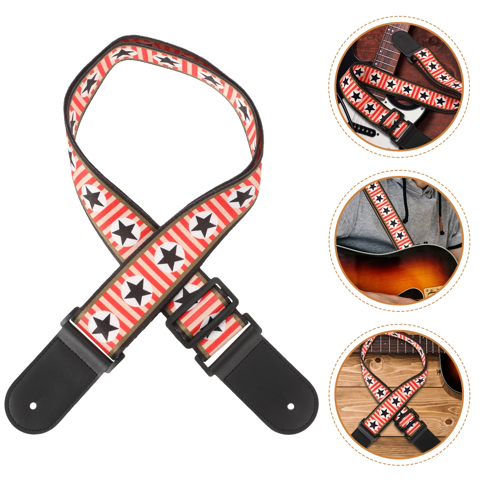 

Guitar Strap Wear-resistant Dirt-resistant Pressure-reducing Protective Electric Acoustic Bass Straps Accessories Polyester