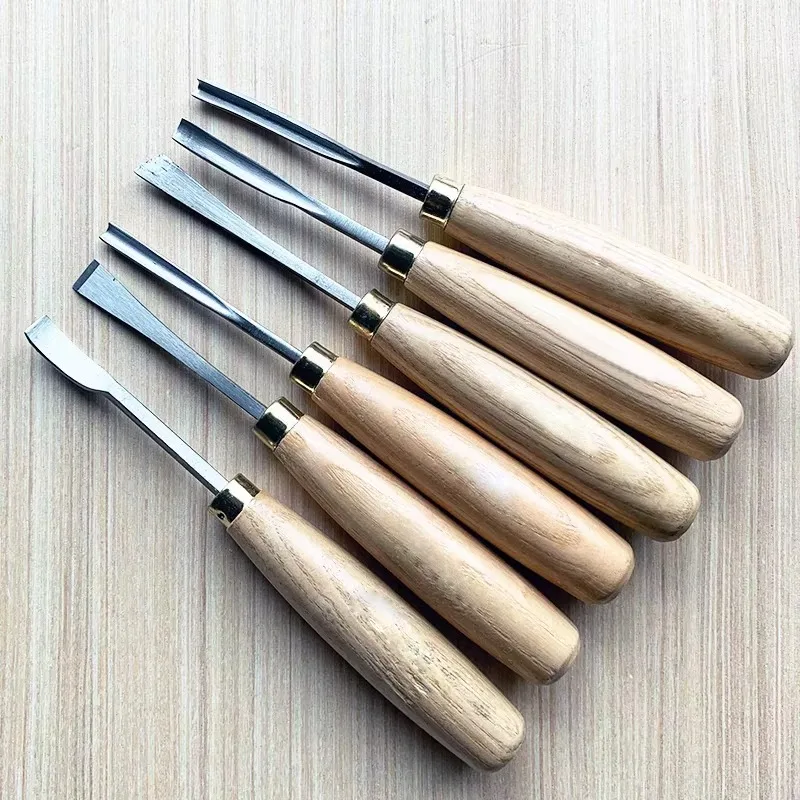 

6 шт., набор ножей для резьбы по дереву, марганцевая сталь, долото по дереву, инструменты для резьбы по дереву для поделок и поделок по дереву