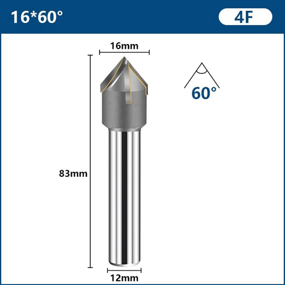 Chamfer Drill Bit 4 Blades Chamfer Milling Cutter Drill Bit 16 25mm Stable Machining Environment Low Cutting Allowance