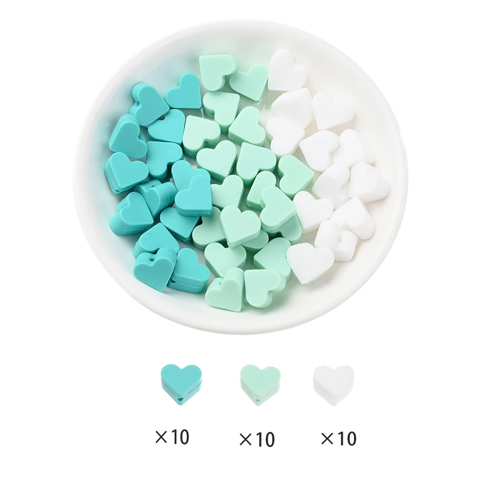 ชุดลูกปัดซิลิโคนรูปหัวใจ ปลอดสาร BPA เกรดอาหาร ขนาด 14 มม. จำนวน 30 ชิ้น สำหรับทำสร้อยคอ DIY เครื่องประดับ คลิปติดจุกนม ของเล่นเด็ก