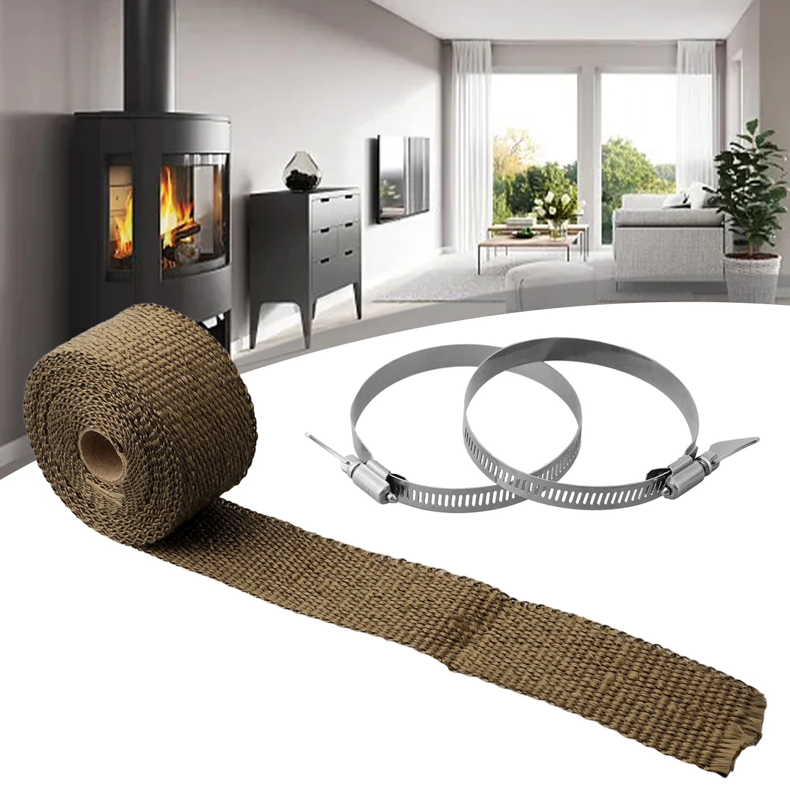 Wrap Fireproof Ribbon Accessories Fireplaces With Adjustable Clamps Outdoor Tent Parts Replacement Spare  Wrap