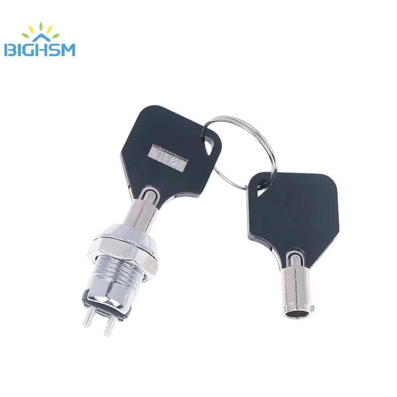 12MM Stainless Steel Telephone Lock Electronic Lock Power Lock Key Switch S1201 Double Side Pull Out Type 0.5A250V AC 2Keys