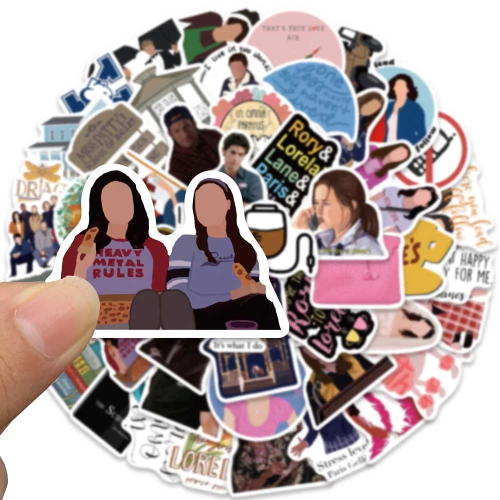 50PCS TV Show Gilmore Girls Graffiti Stickers Aesthetic Decals for Laptop Scrapbooking Laptop Water Bottle DIY Sticker Gift