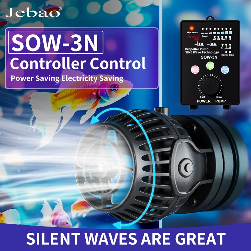 

Jebao Jecod New SOW-3N Series Wave Pump Aquarium Water Pump Filter 12V 2-6W Fish Tank Ultra Quiet Operation Pump Fish Water Pump