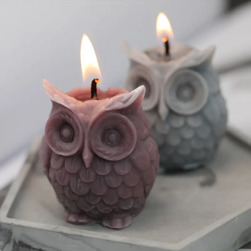 1pc Owl Silicone Mold for DIY Scented Candle 3D Chocolate Baking Moulds Creative Wax Mould Soap Making Cake Kit Handmade Tool