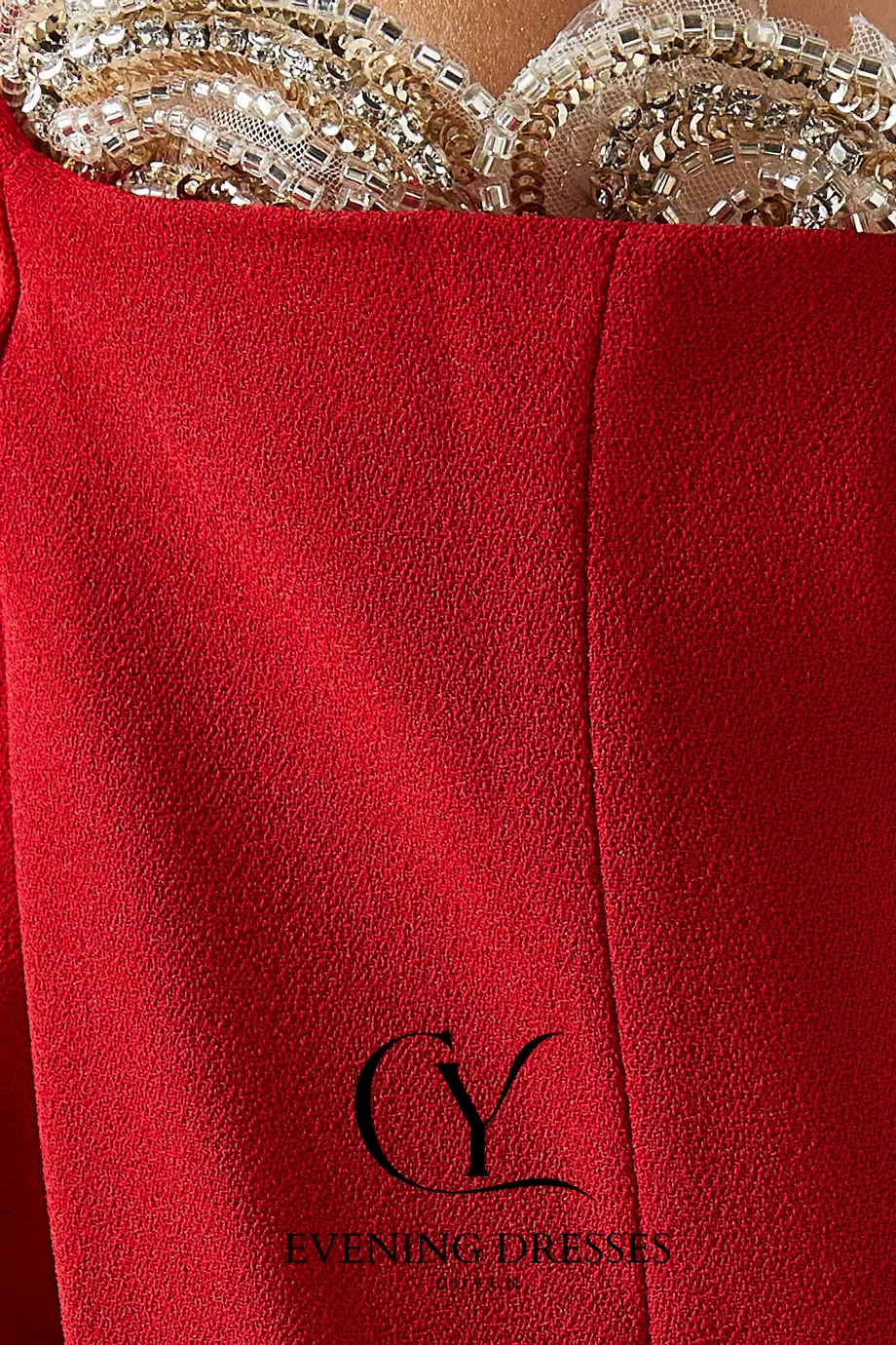 CUYUN-vestidos de noche formales rojos, mangas tipo capa con cuello barco y cuentas, vestido de fiesta con abertura en la espalda personalizado para ocasiones formales