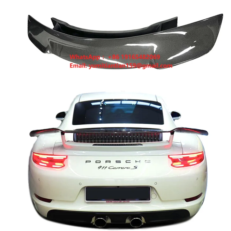 New Arrival SD Style Half Carbon Fiber Rear Trunk Spoiler Wing for Porsche 911 991 Carrera 4S Spioler Car Exterior Accessories
