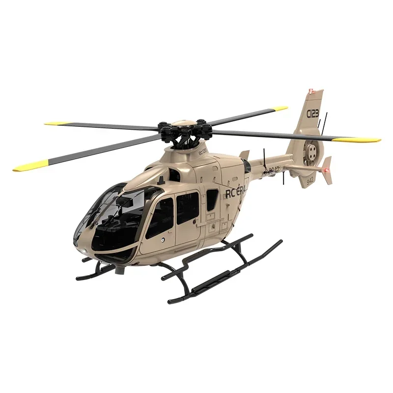 New C123 RC 6CH Double Brushless Direct Drive Single Paddle Aileron Free Helicopter model 3D Optical Flow EC135 Adult Boy Toy