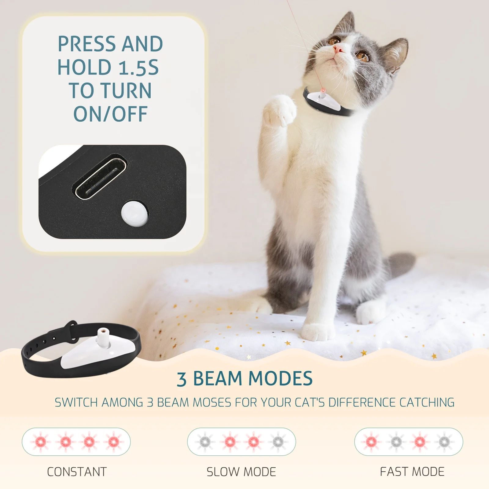 Interactive Cat  Toy Led Light Infrared Pet  Collar Toy For Cat Self Entertainment Amusing Collar Cat nap plush Sex toy Dog toy