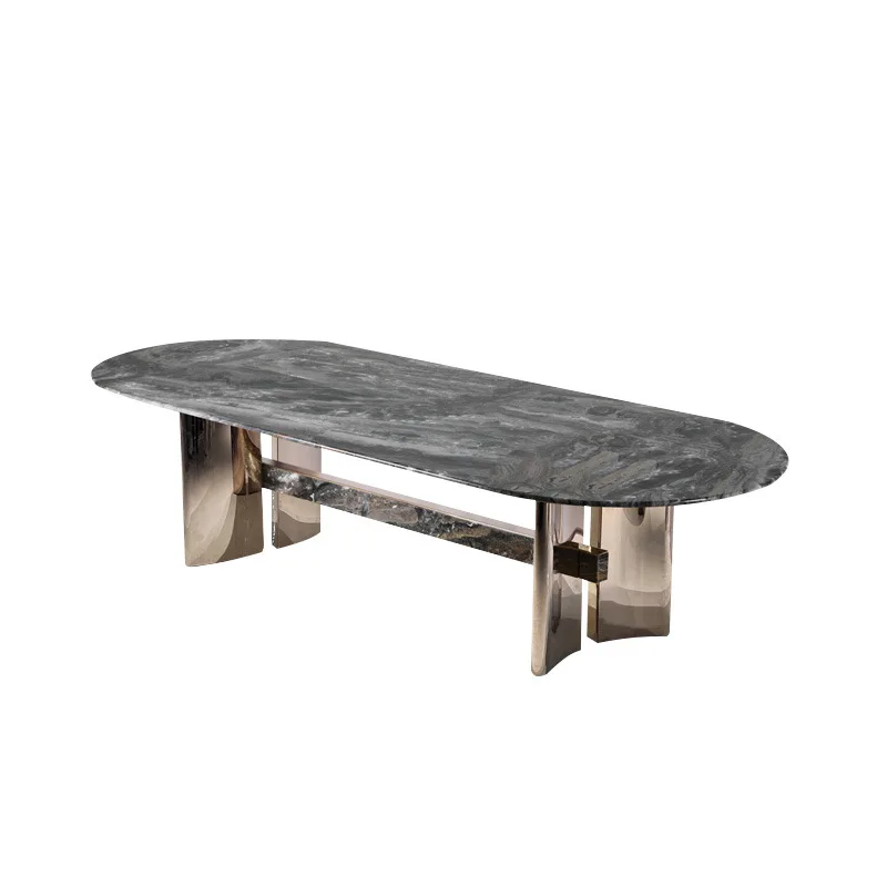 

For Baogeli Luxury Italian High-End Designer Light Marble Dining Table for Home and Restaurant Use Elegant Dining Room Furniture