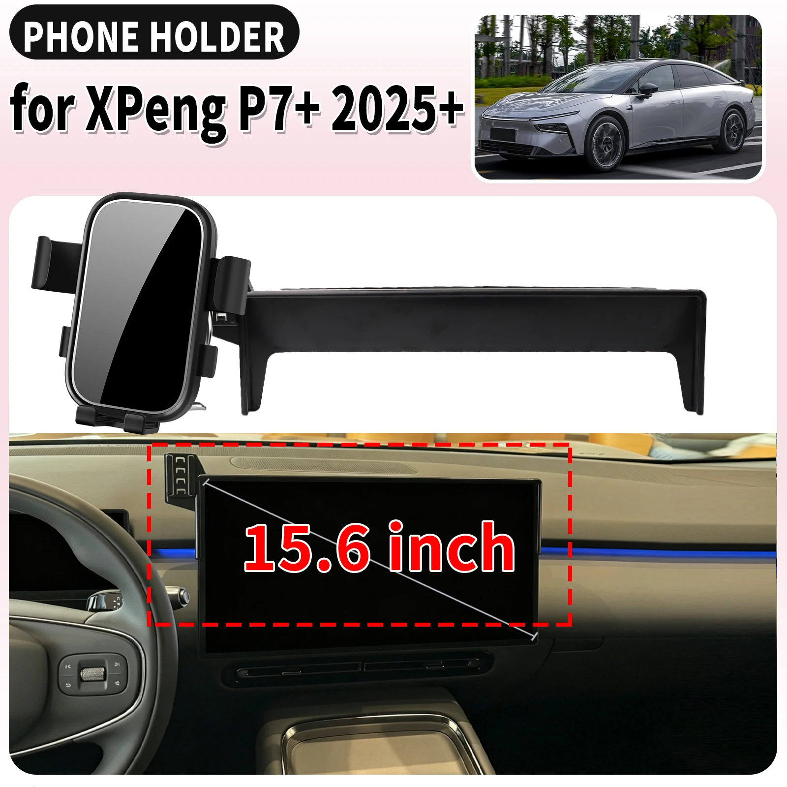 

for XPeng P7+ 2025 2026 2027 Screen Base Mount Phone Holder Dedicated Clip-On Navigation Bracket Car​​ accessoires