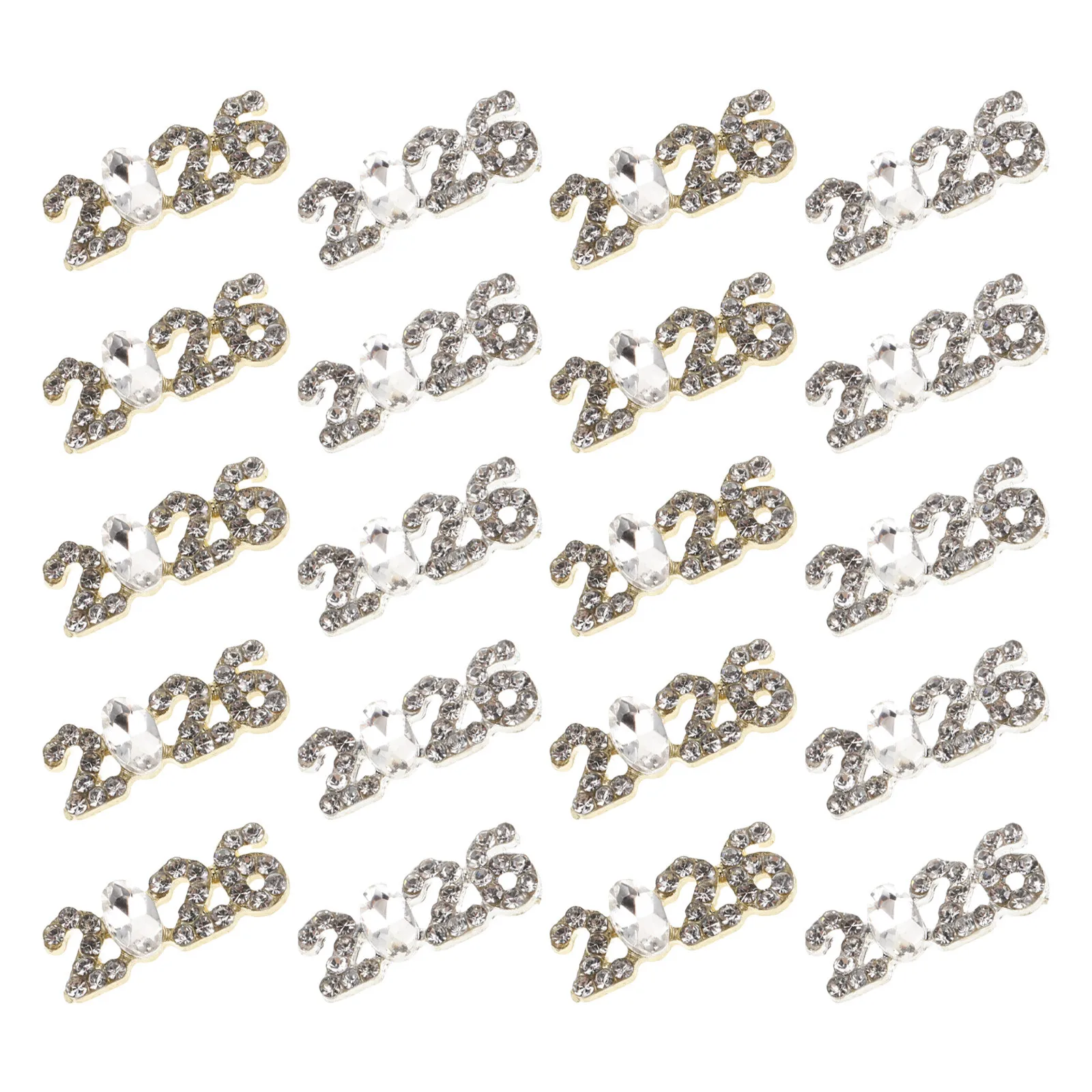 

20pcs Rhinestone Charms Silver Irregular Number Metal Nail Art Decorations Dazzling Crystal Gems For Luxury Nail Jewelry Party